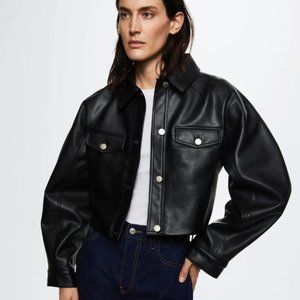 RELIST - Short leather-effect jacket